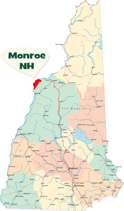 Monroe located in NH State Map